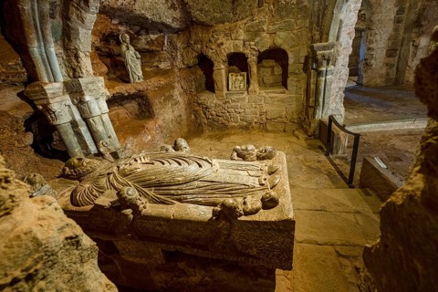 Cenotaph of San Millán. 12th century, Suso Monastery, San Millán de la Cogolla, La Rioja, Spain,