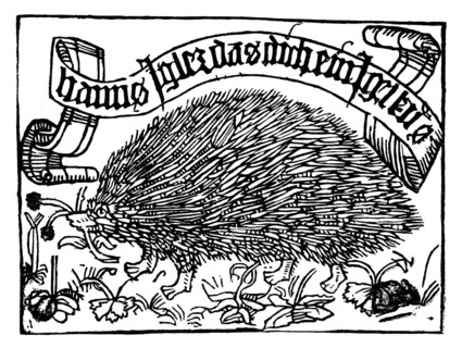 Bookplate of Johannes Knabensperg, called Igler, wood engraving, 1450