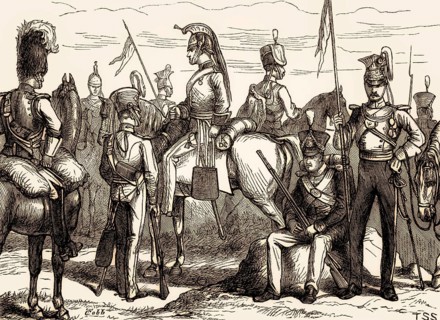 British military uniforms, 19th century, From British Battles on Land and Sea, by James Grant