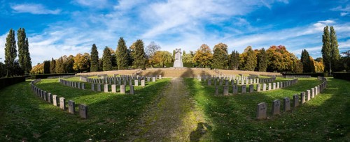 Anderlecht, Brussels, Belgium, 10 11 2018: Memorial sign and graveyards of the world war, Europe