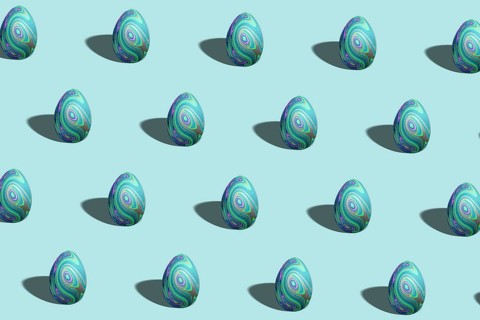 Colorful Easter egg pattern made, Happy Easter, Minimal Easter concept