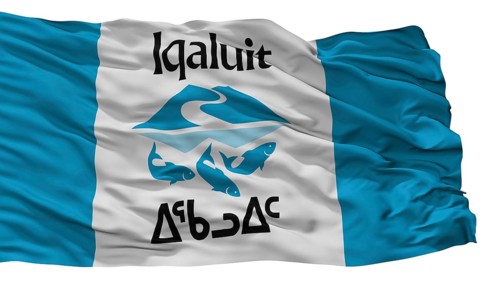 Iqaluit City Flag, Country Canada, Nunavut Province, Isolated On White Background