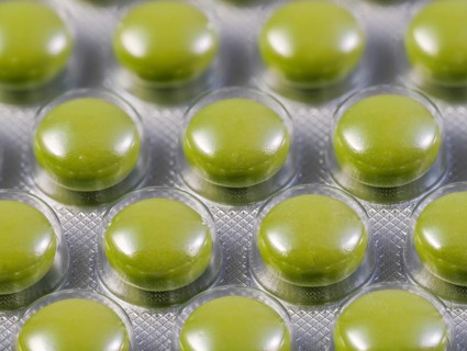 Closeup of a blister pack with pills