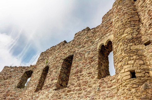 Ruined castle in Frauenstein in the Ore Mountains, Germany, Europe