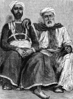 Natives from Hyderabad on engraving from 1800s