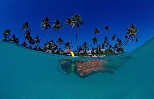 Snorkelling on the beach in front of the resort, Indonesia, Wakatobi Dive Resort, Sulawesi, Indian