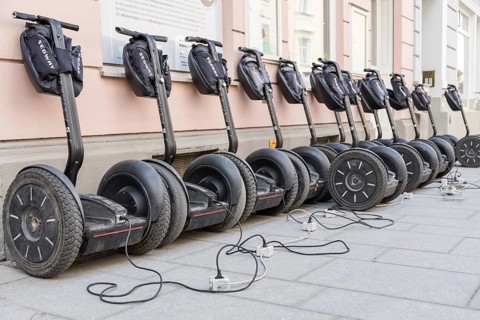 Electric Segway vehicles are charged - mobility through electricity