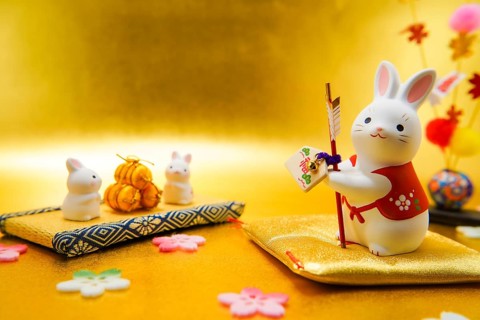 Rabbit years New Years card material (2023). Shooting Location: Yokohama-city kanagawa prefecture