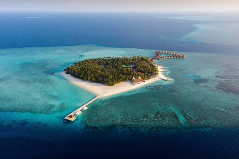 Holiday island Alimatha, Felidhu Atoll, Indian Ocean, Maldives, Asia