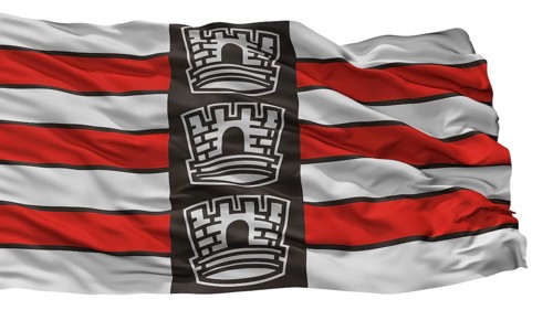 Joao Pessoa City Flag, Country Brasil, Isolated On White Background