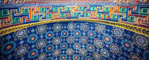 RAVENNA, ITALY, CIRCA AUGUST 2020: historic byzantine mosaic in Saint Vitale Basilica
