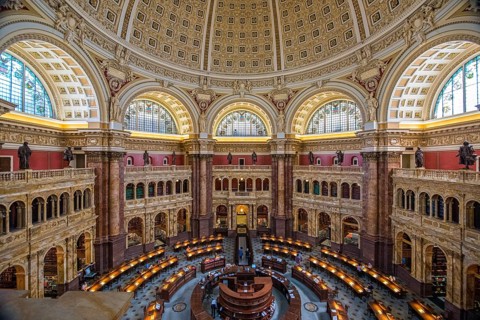 WASHINGTON, USA, AUGUST 13, 2022, Inside the Library of Congress in Washington DC, USA, North