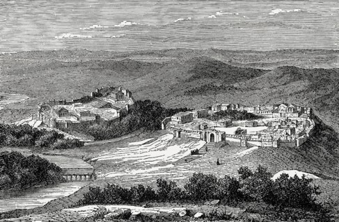 First settlements at Palatine Hill, foundation of ancient Rome, Italy, Reconstruction, Europe