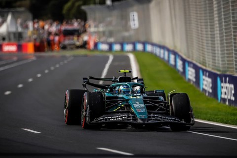 MELBOURNE, AUSTRALIA - MARCH 14: Fernando Alonso of Spain drives the Aston Martin Aramco F1 Team