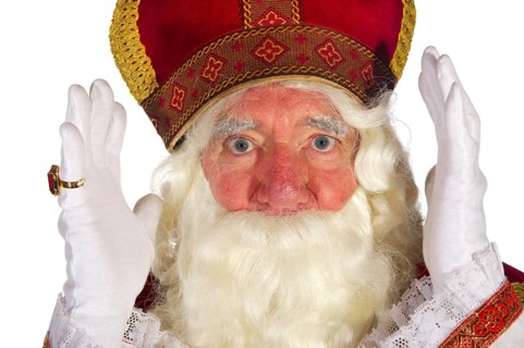 Portrait of the Dutch Sinterklaas isolated over white