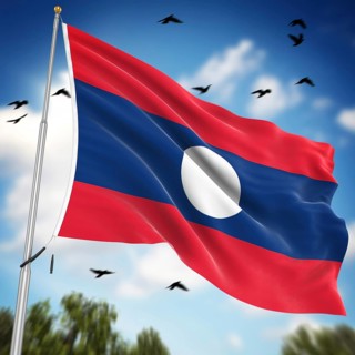 Flag of Laos, This is a computer generated and 3d rendered image