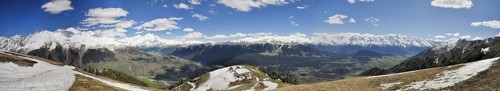 Scenic panorama of Caucasus mountains covered in snow, Svaneti, Georgia, Asia