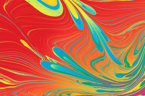 Abstract marbling floral pattern for fabric, tile design. background texture