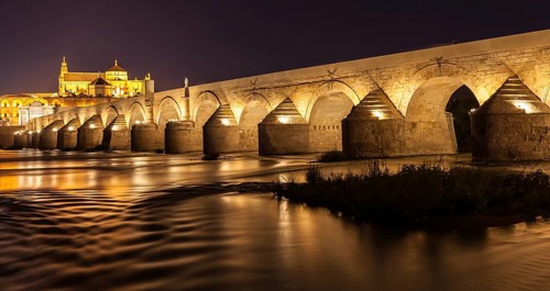 Roman bridge of Córdoba, the main landmark of this city in Andalusia Region - Spain