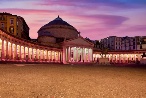 Naples Campania Italy. Basilica reale pontificia di San Francesco di Paola in Piazza Plebiscito at