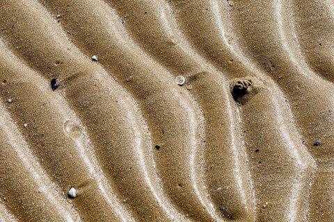 Sand texture on the beach close to the Adriatic sea in Italy