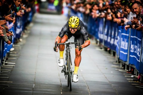 MELBOURNE, AUSTRALIA, FEBRUARY 3: Riders competing in the Prologue stage on the first day of the