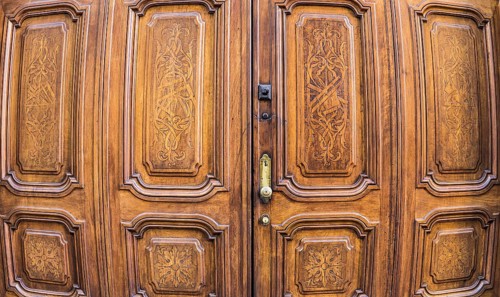 Original freemasonry door in Italy - authentic door, more than 200 years old