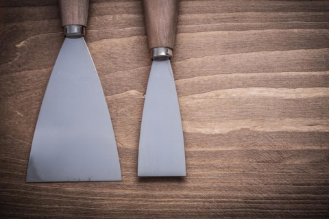 Colour spatula on wooden panel