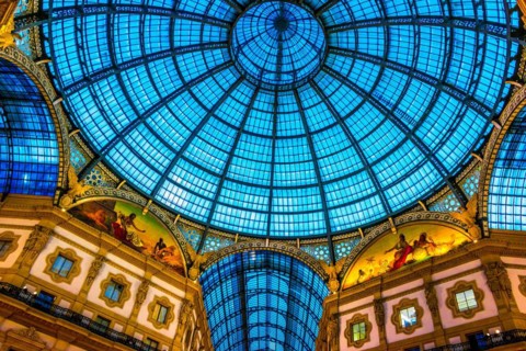 MILAN, ITALY - SEP 14, 2018: Interior of historic Galleria Vittorio Emanuele II owned by comune of