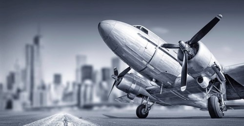 old aircraft against a skyline
