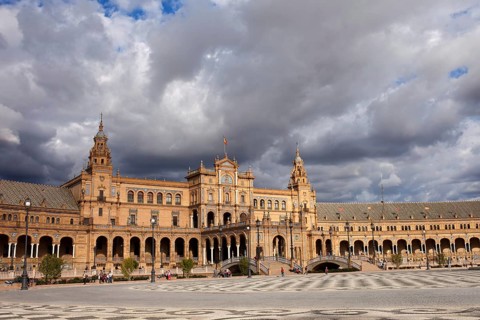 Plaza de Espana (Spain's Square) in Seville, Spain, Andalusia region, Renaissance Revival
