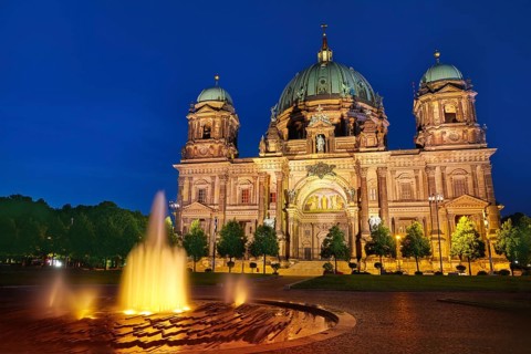 Berlin Cathedral Berliner Dom at sunset in Germany