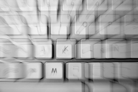 Crazy keyborad zoom blurred keys as a disease metaphor