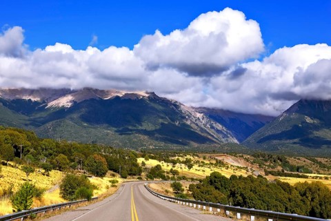 Patagonia. The longest road the Ruta 40 passes in Argentina among lakes and fields. Magnificent
