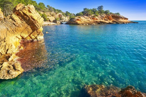 Ametlla L'ametlla de mar beach illot in Costa dorada of Tarragona in Catalonia