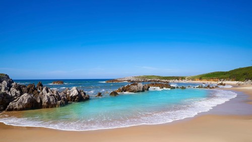 Playa de Toro beach in Llanes of Asturias Spain