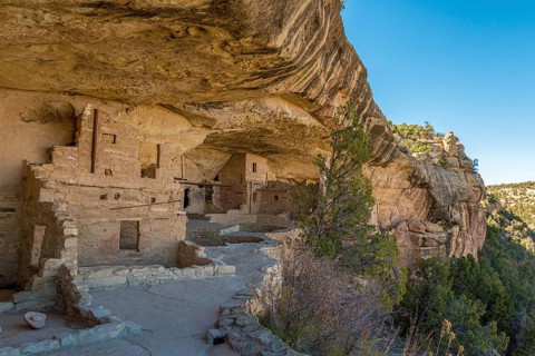 Historic Balcony House Pueblo dwelling in Mesa Verde National Park, USA, North America