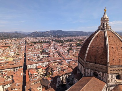 The giant cupola of the cathedral Santa Maria del Fiore in Florence, Italy, Europe