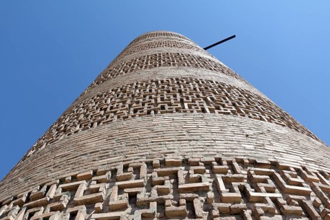 Burana Tower near Tokmak, Kyrgyzstan, Asia