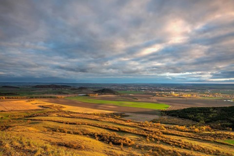 Amazing autumn view from Rana Hill in Central Bohemian Uplands, Czech Republic. Central Bohemian
