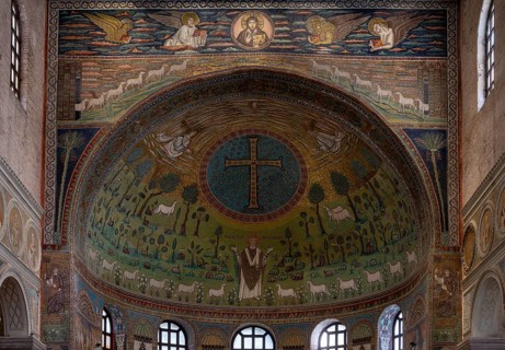 Ravenna, Basilica di Sant' Apollinare in Classe, calotte of the choir apse, mosaic with St