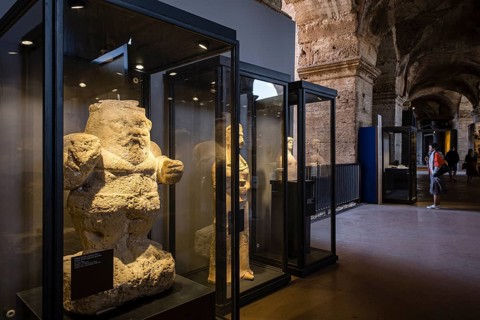 Statuette of the Egyptian god Bes, from Elitia, sandstone, 4th-2nd cent, BCE, Cagliari museo