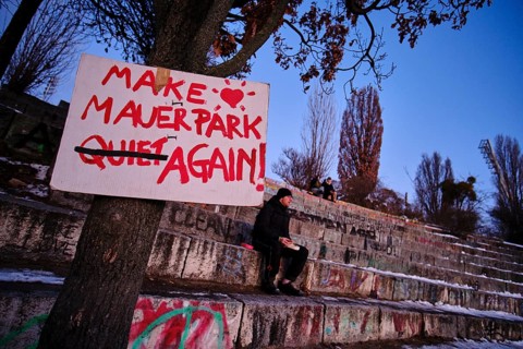 Germany, Berlin, 16.02.2025, Mauerpark, amphitheatre, rally, demo, for culture in Mauerpark, Europe