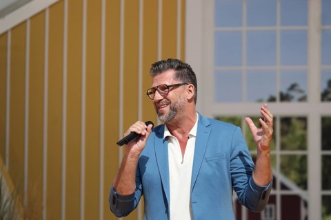 Andre Stade (singer, musician) on the ARD TV programme Immer wieder sonntags, Rust, Germany /