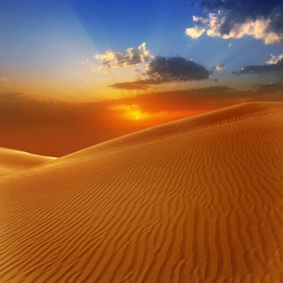 Desert sand dunes in Maspalomas sunset Gran Canaria at Canary islands
