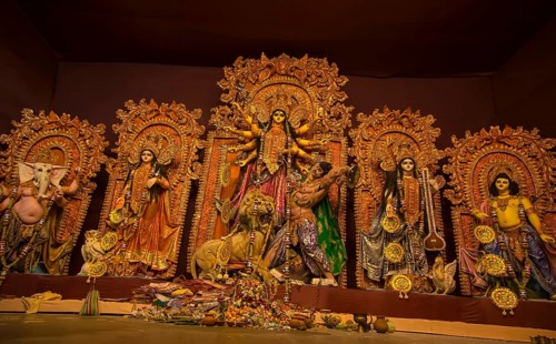 Durga puja festival, kolkata, west bengal, india, asia