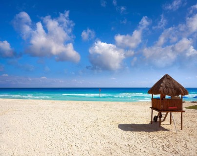 Playa Marlin in Cancun Beach at Riviera Maya of Mexico