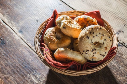 Bagels in a tray