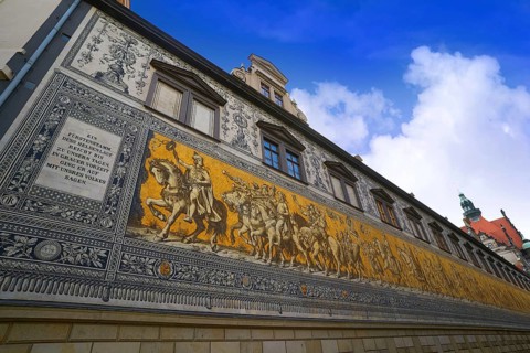 Procession of Princes mural in Stallhof outdoor of Dresdenn Germany