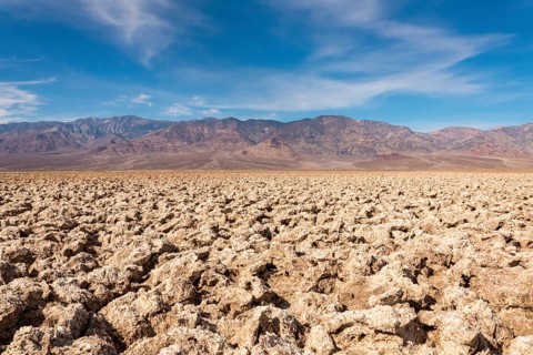 Famous salt field Devils Golf Course in Death Valley National Park, USA, North America